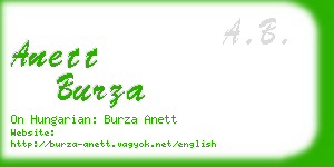 anett burza business card